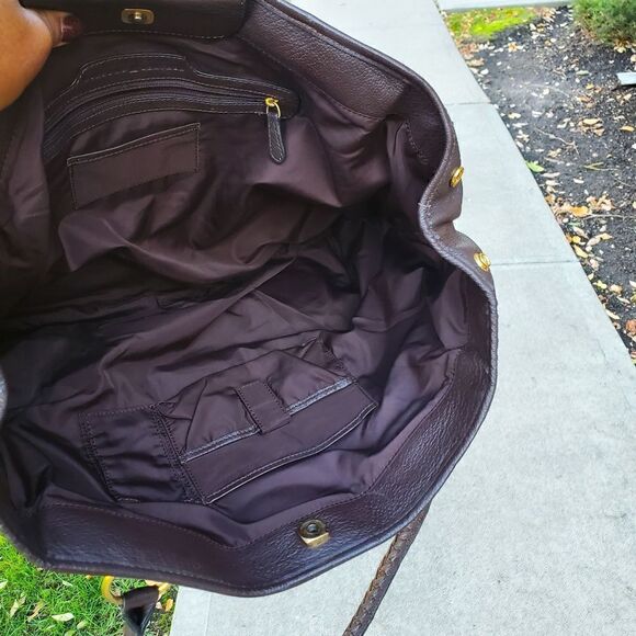 Vintage Wilson Leather Dark Brown Braided Handle Detail Satchel Bag - Picture 2 of 11